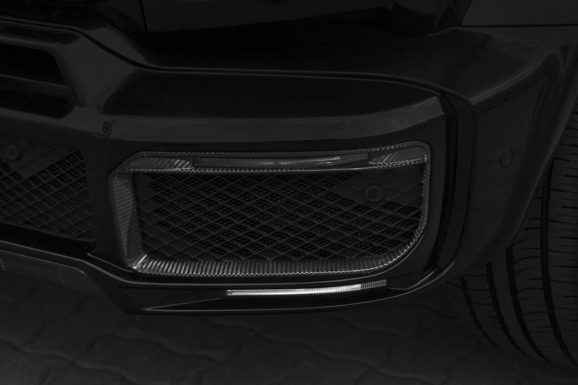 Front bumper inserts with LED BS Style for Mercedes G-class W463A AMG G 63