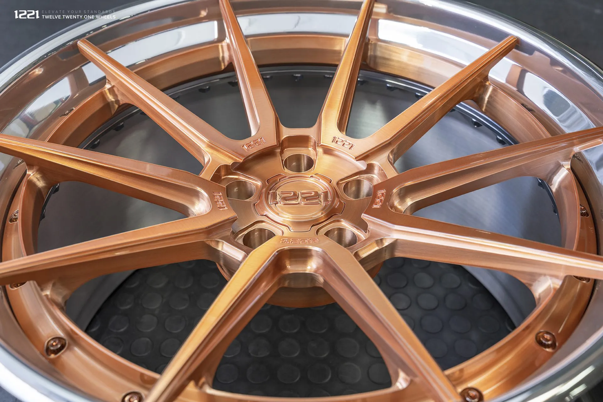 1221 Wheels 0110 on Lexus LFA — Brushed Gloss Rose Gold (05)