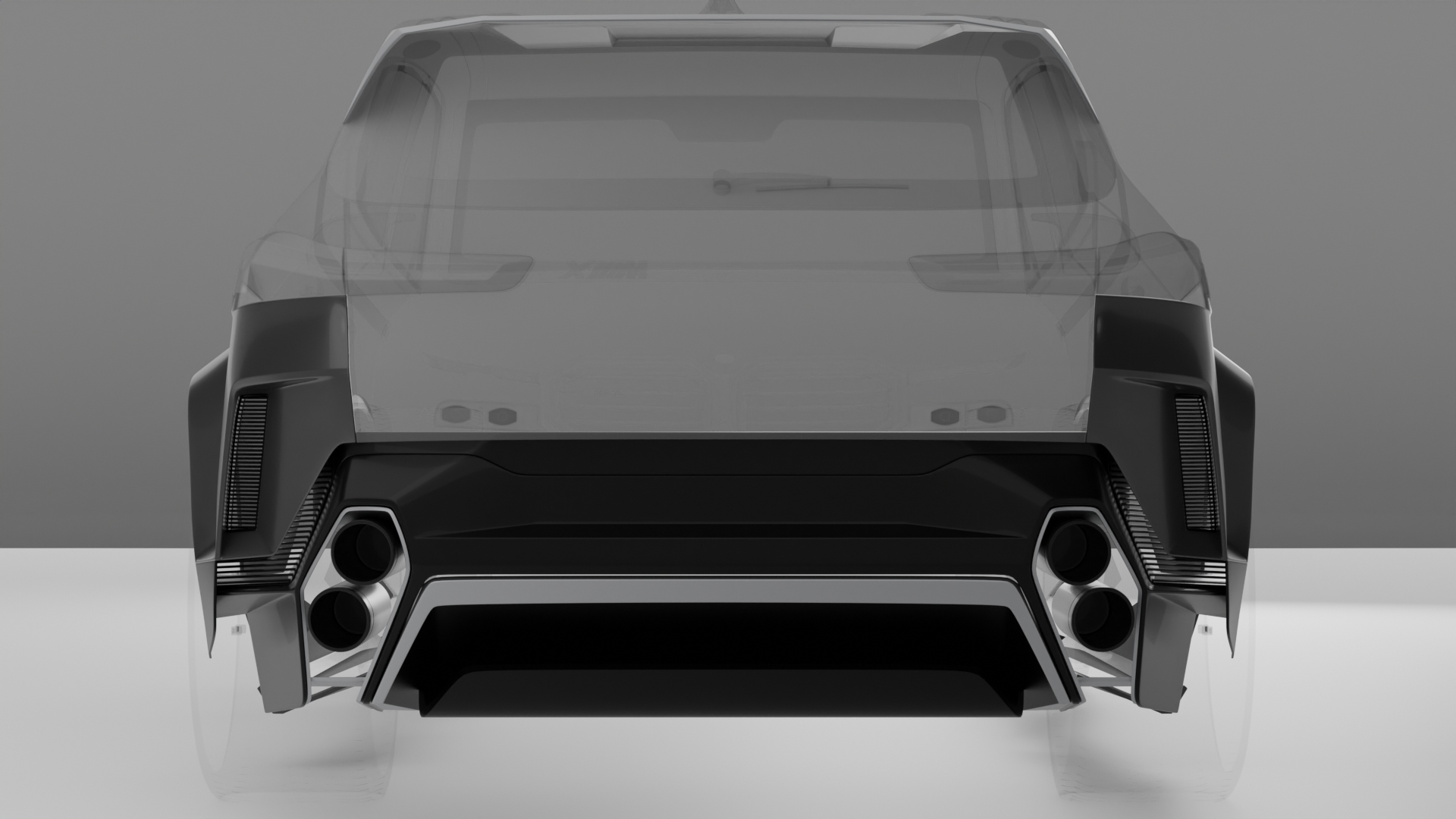 Full rear custom bumper replacement  for BMW XM Custom Design Wide Body Kit "Summit"