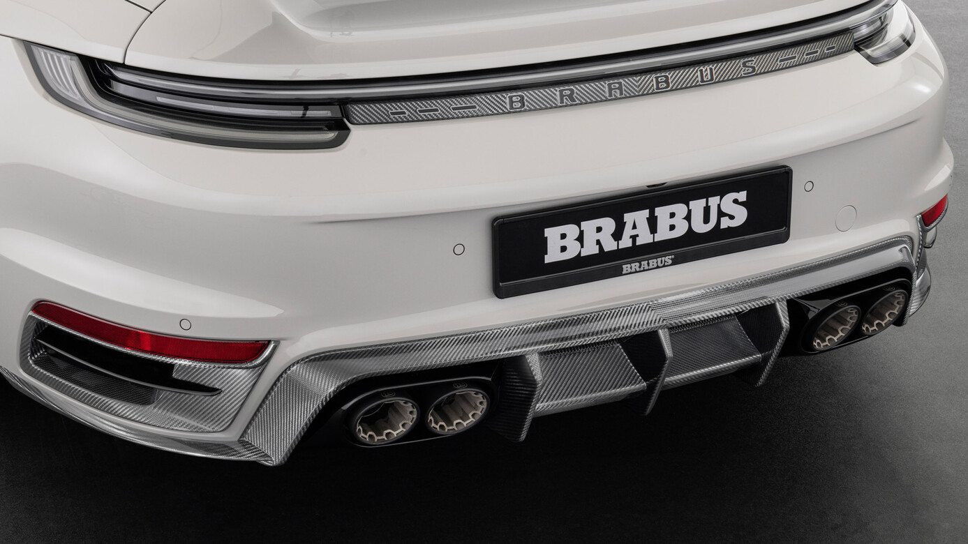 Rear bumper diffuser Brabus Carbon for Porsche 911 Turbo