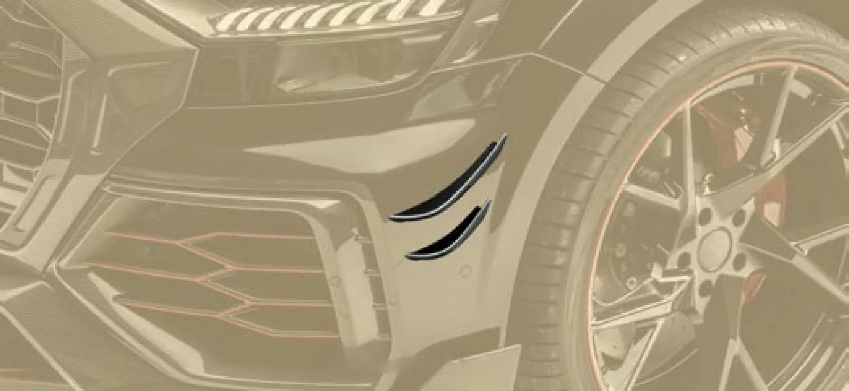 Race flaps front bumper for car wit front assistant Mansory style Carbon for Audi RS Q8