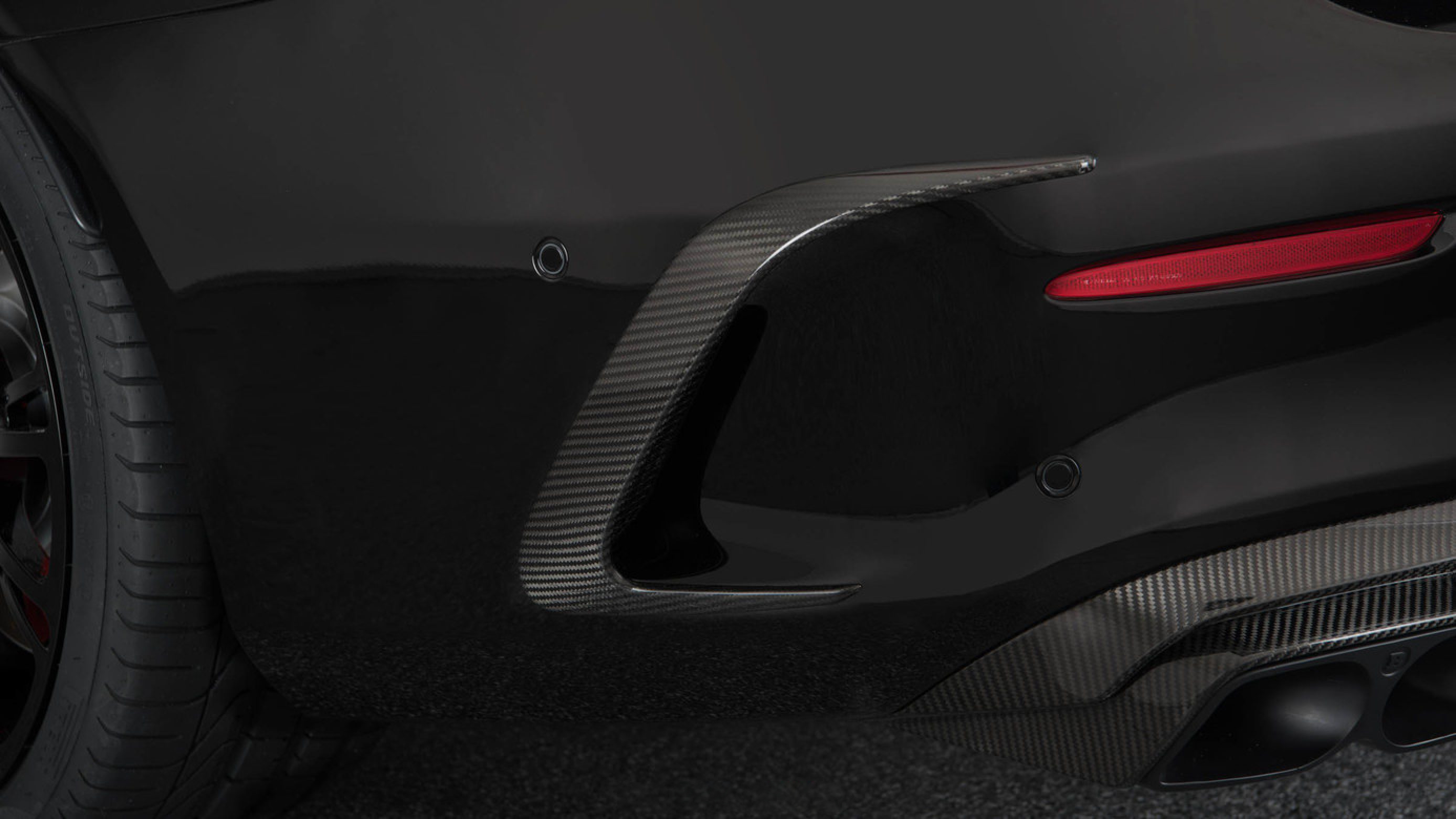 Rear bumper inserts BS style Carbon for Mercedes C-class C 205 AMG C 63