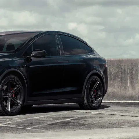 Solid Black Tesla Model X on ADV.1 ADV05 M.V2 Advanced Series Wheels