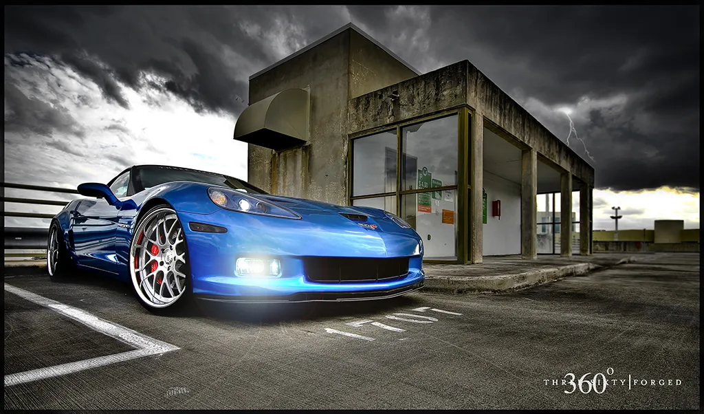 360 Forged Mesh 8 on Corvette Z06 Blue Devil