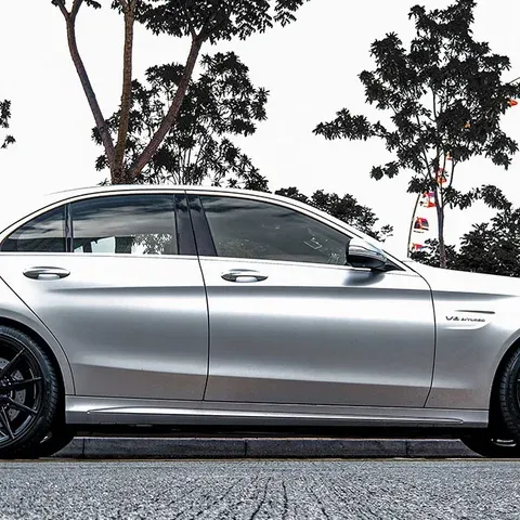 Iridium Silver Mercedes-Benz C63 AMG on ADV.1 ADV5.0 FlowSpec Wheels