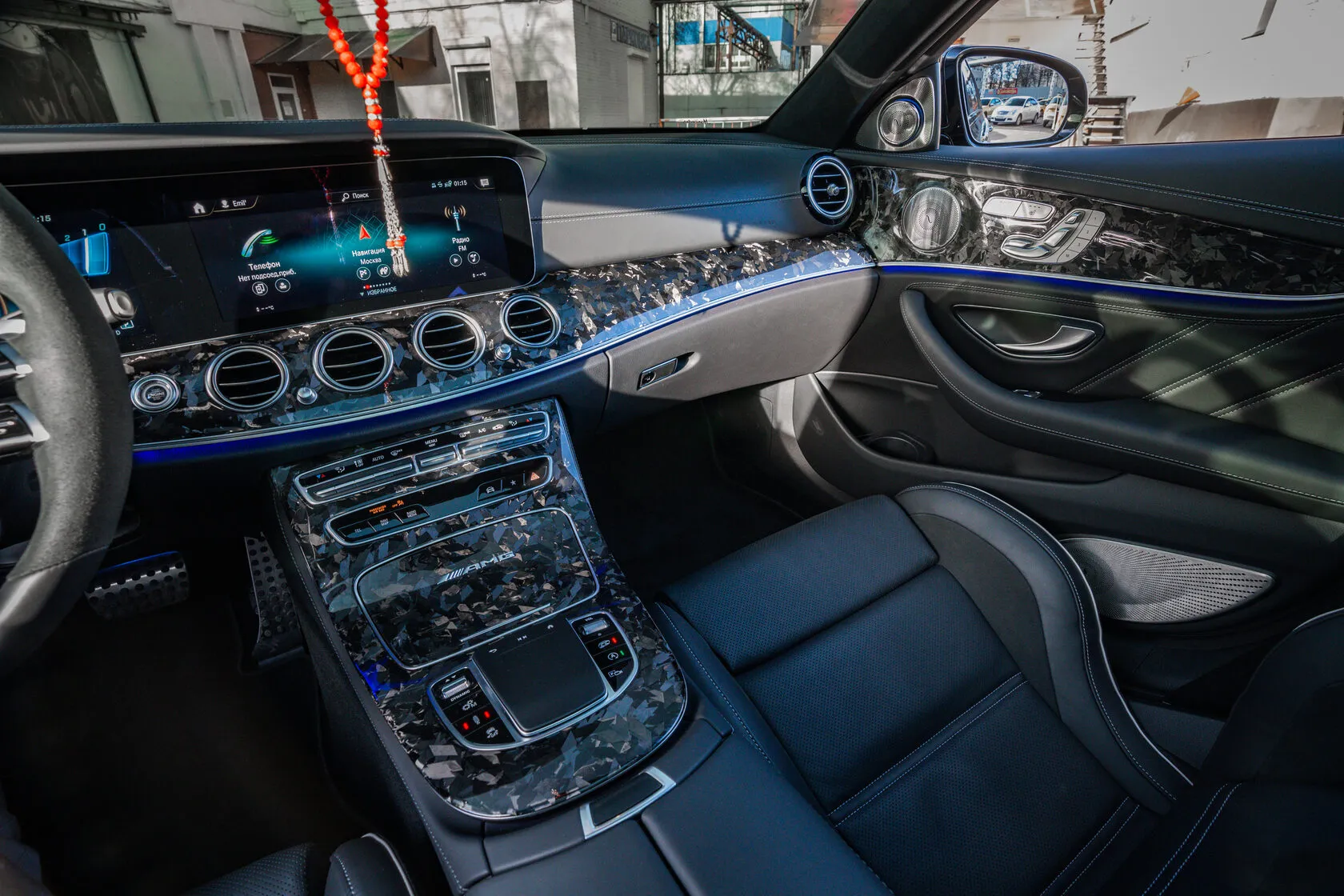 LHD Interior panels Forged Carbon for Mercedes E-class AMG W213 E63 AMG Restyling