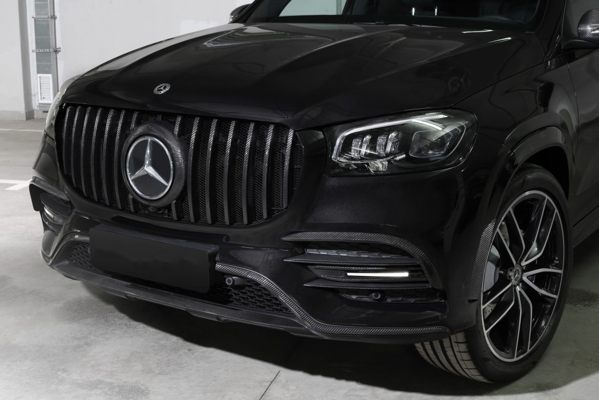 Front apron attachments BS Style carbon for Mercedes-Benz GLS X167 AMG Line
