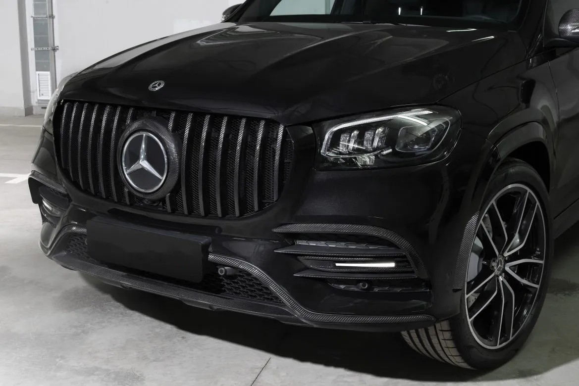 Front apron attachments BS Style carbon for Mercedes-Benz GLS X167 AMG Line
