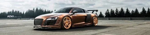 Audi R8 V10 on ADV.1 ADV005 M.V2 CS Series custom forged wheels — 3/4 view