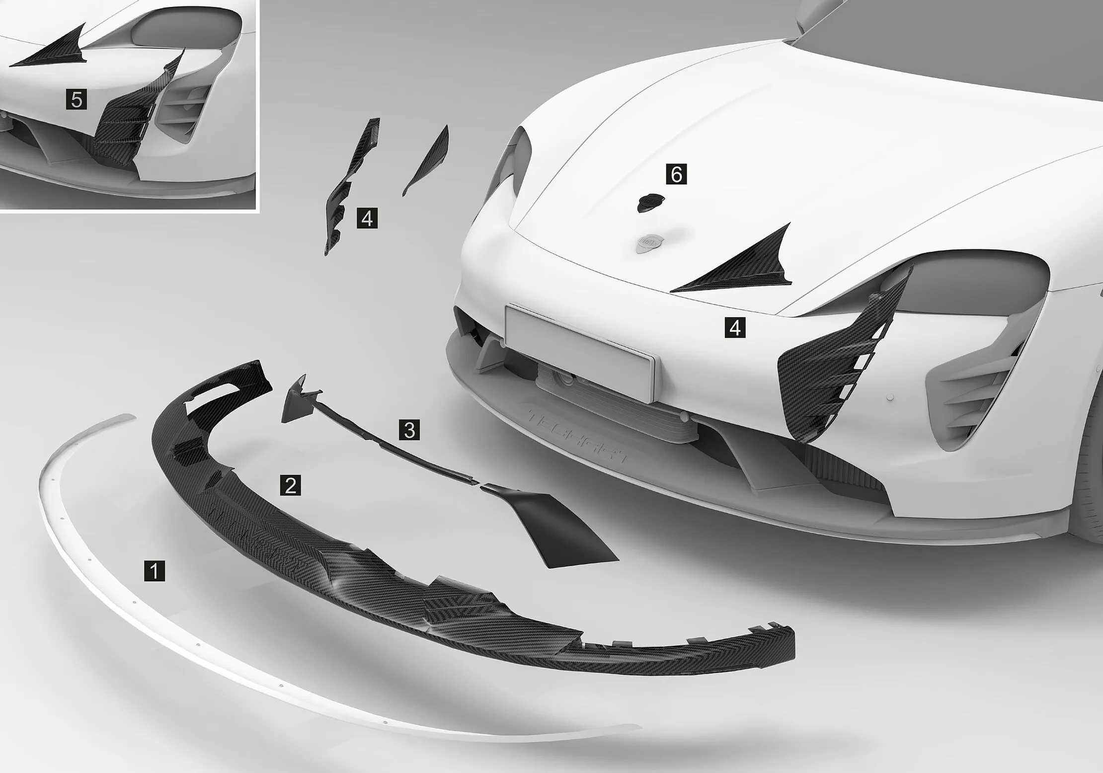 Check price and buy Techart body kit for Porsche Taycan