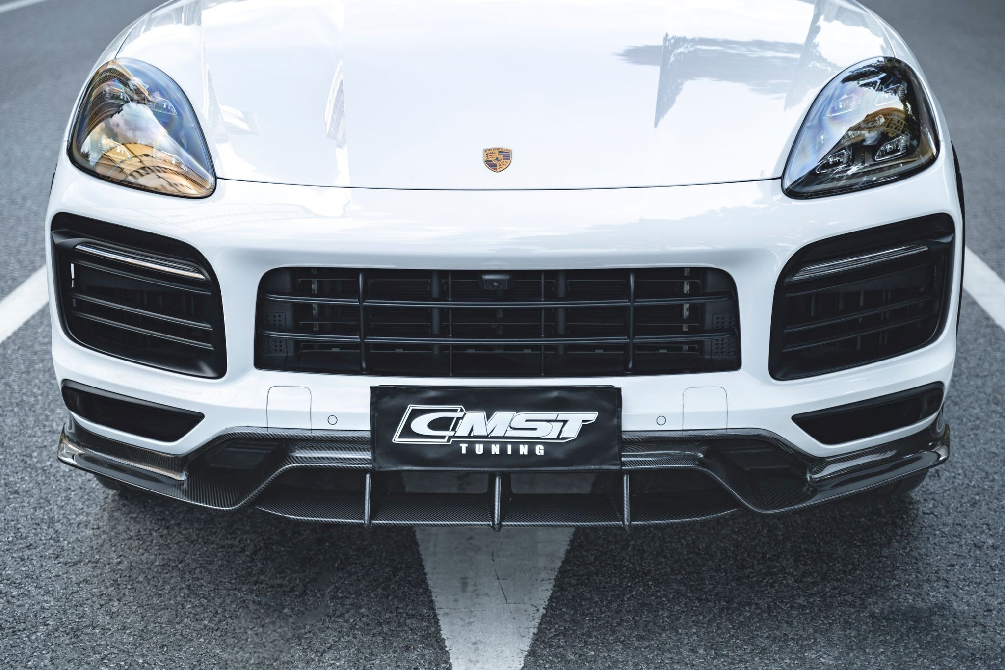 Front Lip (3 Pcs) Carbon CMST for Porsche Cayenne Coupe