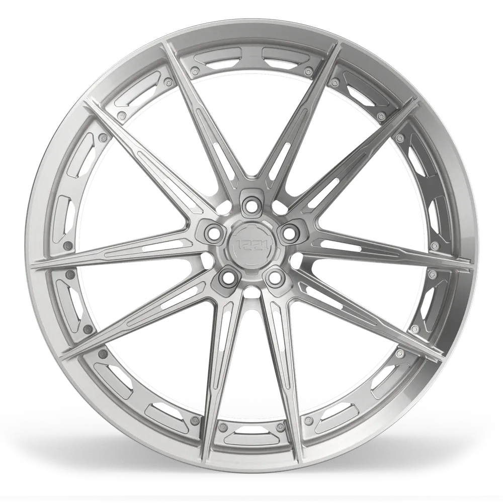 1221 Wheels 1221 AP1X APEX3.0 Forged Wheels — Brushed Gloss Clear 22x12 front face view