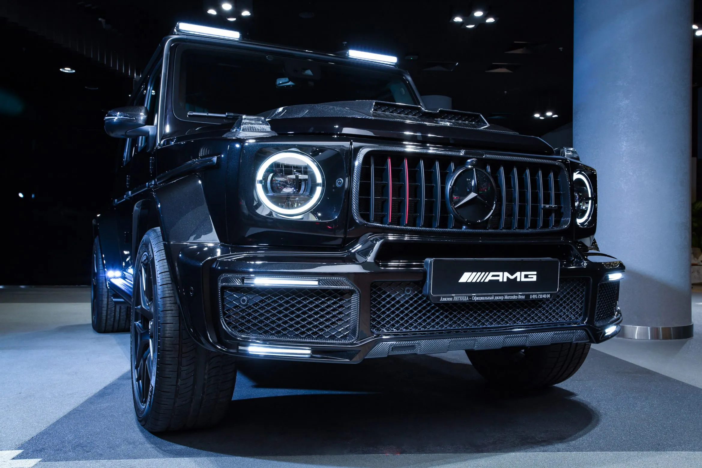 Front bumper inserts with LED BS Style for Mercedes G-class W463A AMG G 63