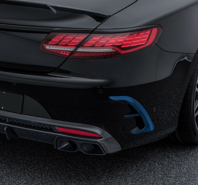 Rear bumper pads Forged Carbon for Mercedes S-class Coupe C217 Restyling 