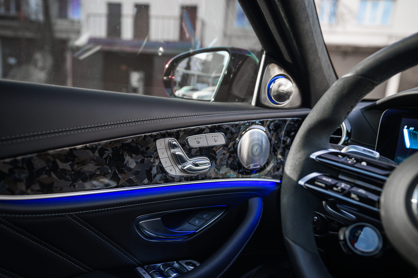 LHD Interior panels Forged Carbon for Mercedes E-class AMG W213 E63 AMG Restyling