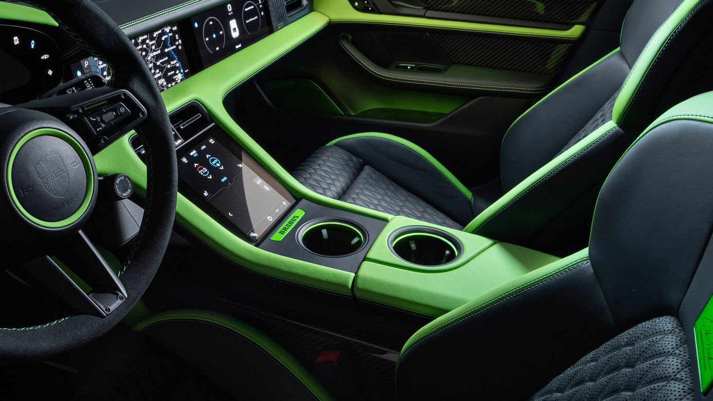 Leather center console Brabus Carbon for Porsche Taycan