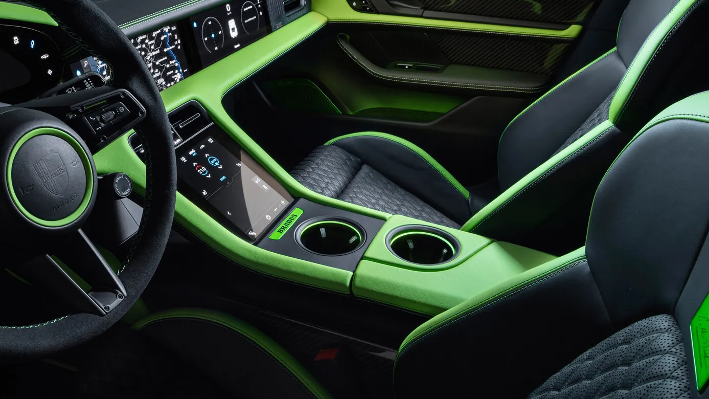 Leather center console Brabus Carbon for Porsche Taycan