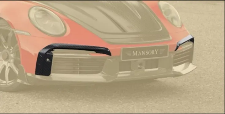 Front bumper covers add-on Mansory Carbon for Porsche 911 Turbo