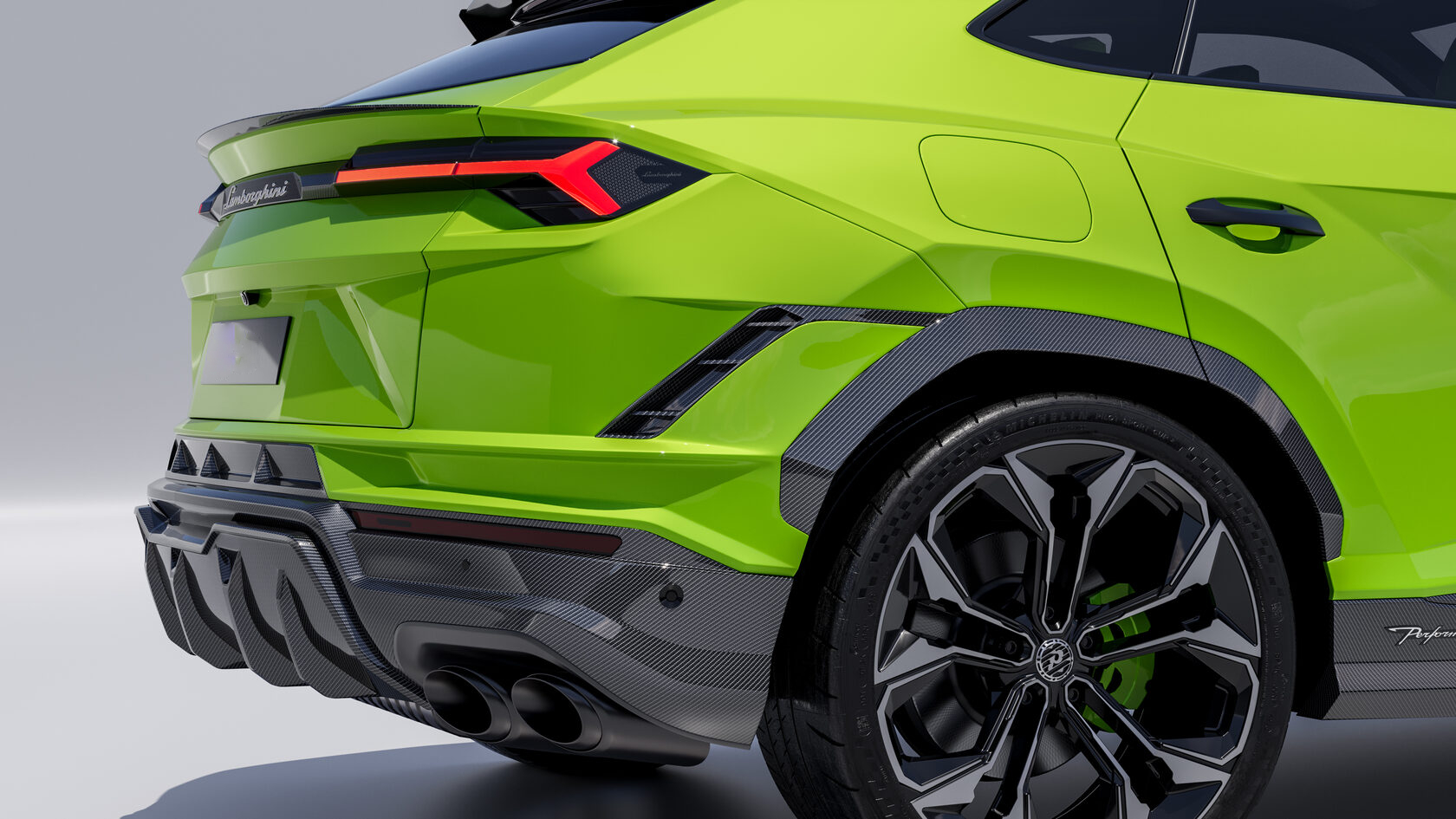 Rear bumper inserts Carbon for Lamborghini Urus Performante Buy with ...