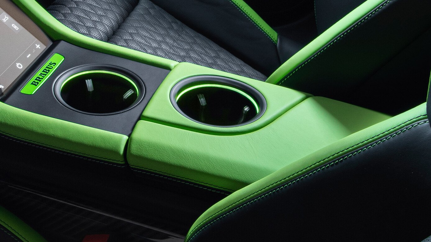Leather front armrest Brabus Carbon for Porsche Taycan