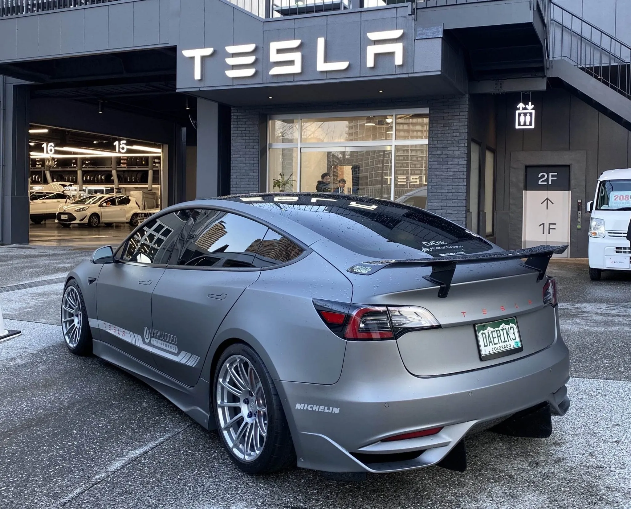 Check price and buy Unplugged Performance Carbon Fiber Body kit Set for Tesla Model 3