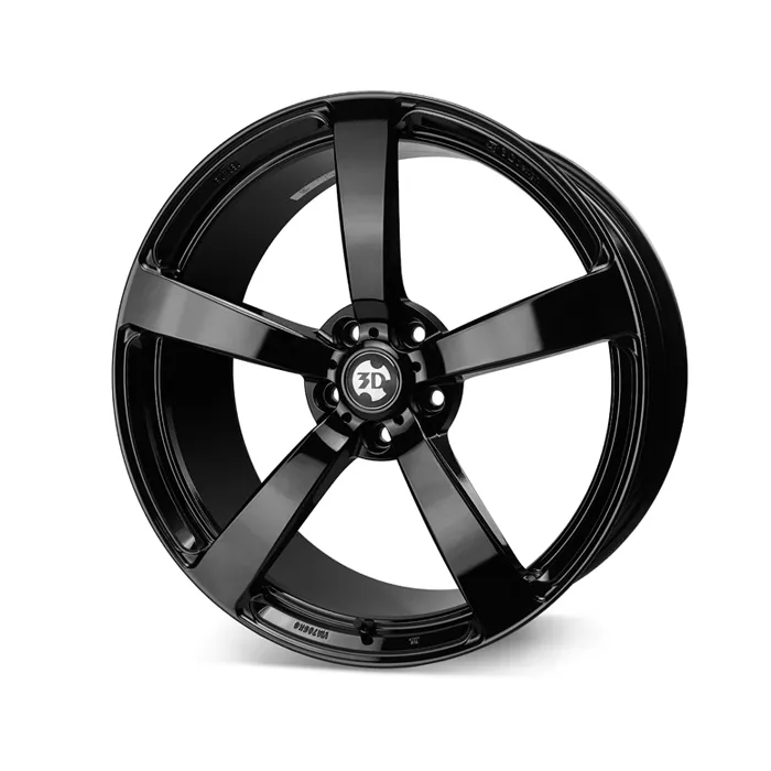 3D Design Type 3 Forged Gloss Black 20 inch — front view