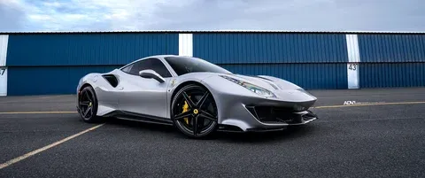 ADV.1 ADV5 M.V2 SL Matte Black on Ferrari 488 Pista Argento