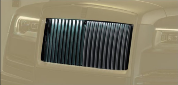 Ambiente grille Illumination with two tone painting lamels Mansory Carbon for Rolls-Royce Dawn