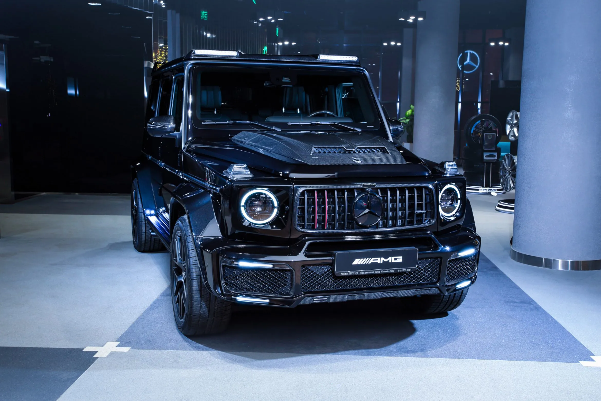 Front bumper inserts with LED BS Style for Mercedes G-class W463A AMG G 63