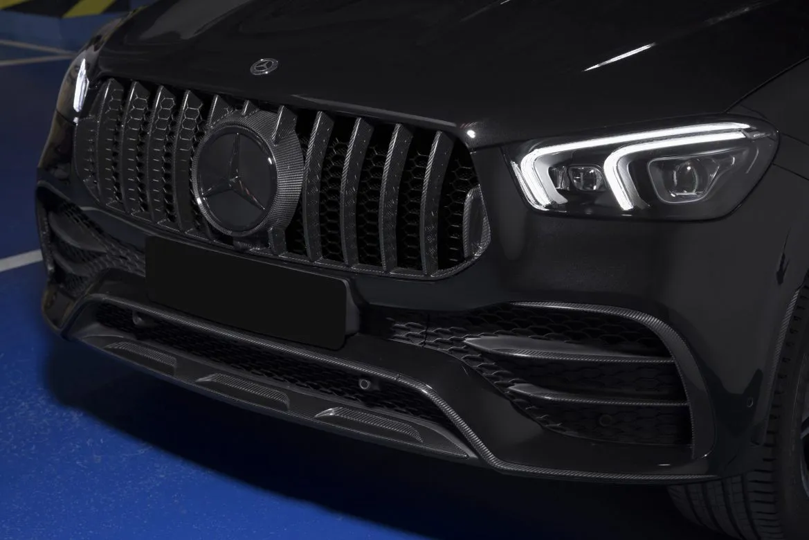 Front A splitter (3pcs) carbon for Mercedes-Benz GLE V 167 AMG Line