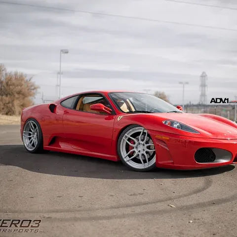 ADV.1 ADV005 M.V2 SL Series Brushed 2-Piece Forged Wheels on Ferrari F430 Red