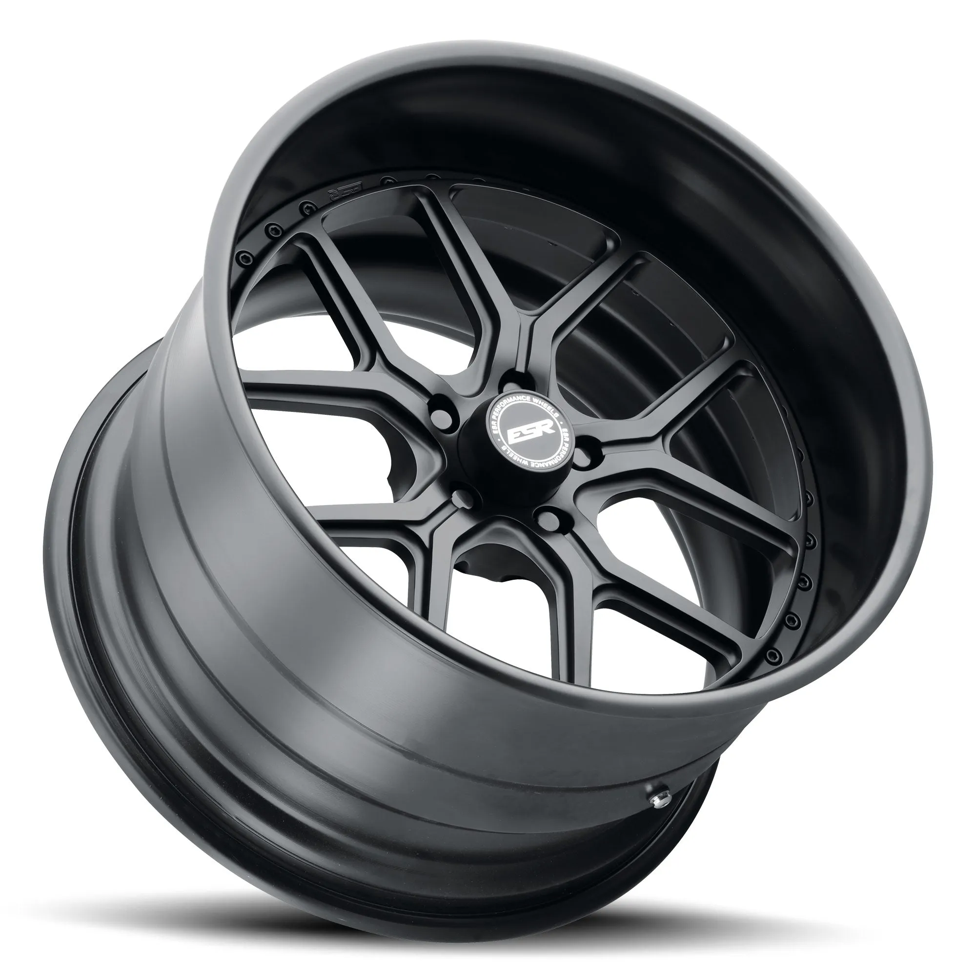ESR ES2 3-Piece Forged Wheel — matte black 20x12 lay flat