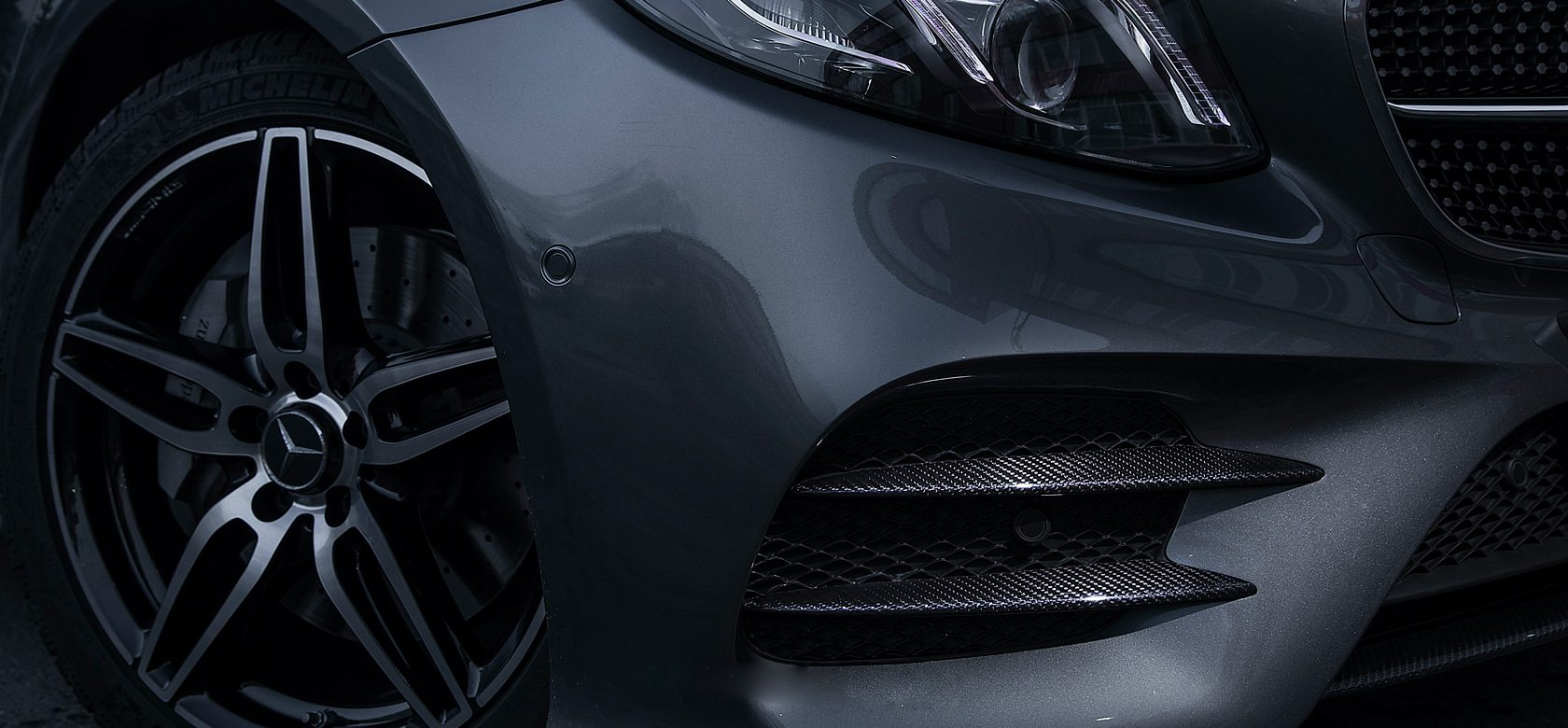 Front bumper moldings Carbon for Mercedes E-class W213 Coupe