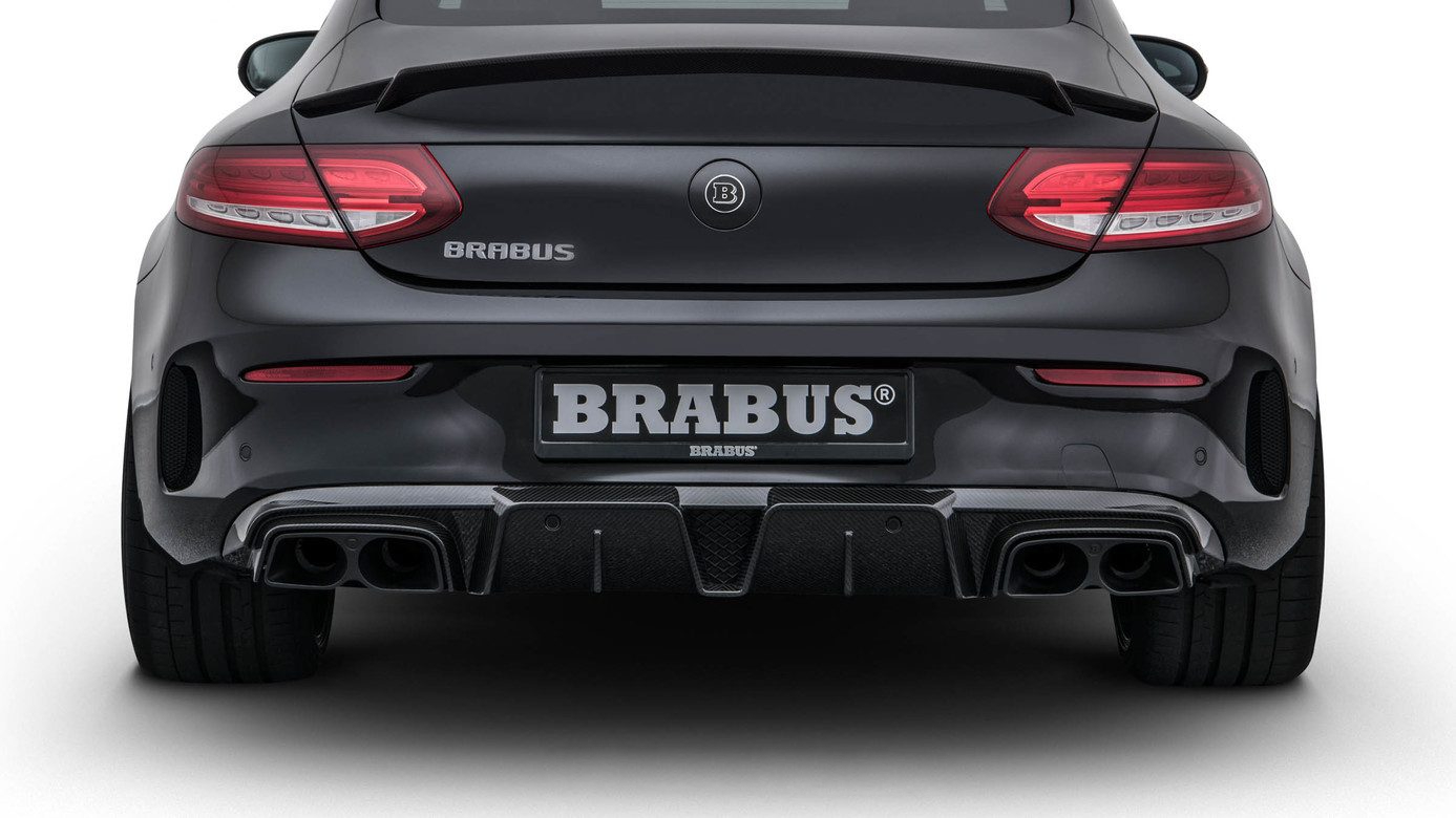 Rear fascia inserts BS style Carbon for Mercedes C-class A 205 AMG C 63