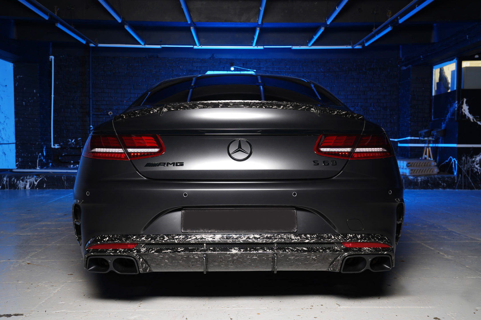 Rear bumper pads Forged Carbon for Mercedes S-class Coupe C217 Restyling 