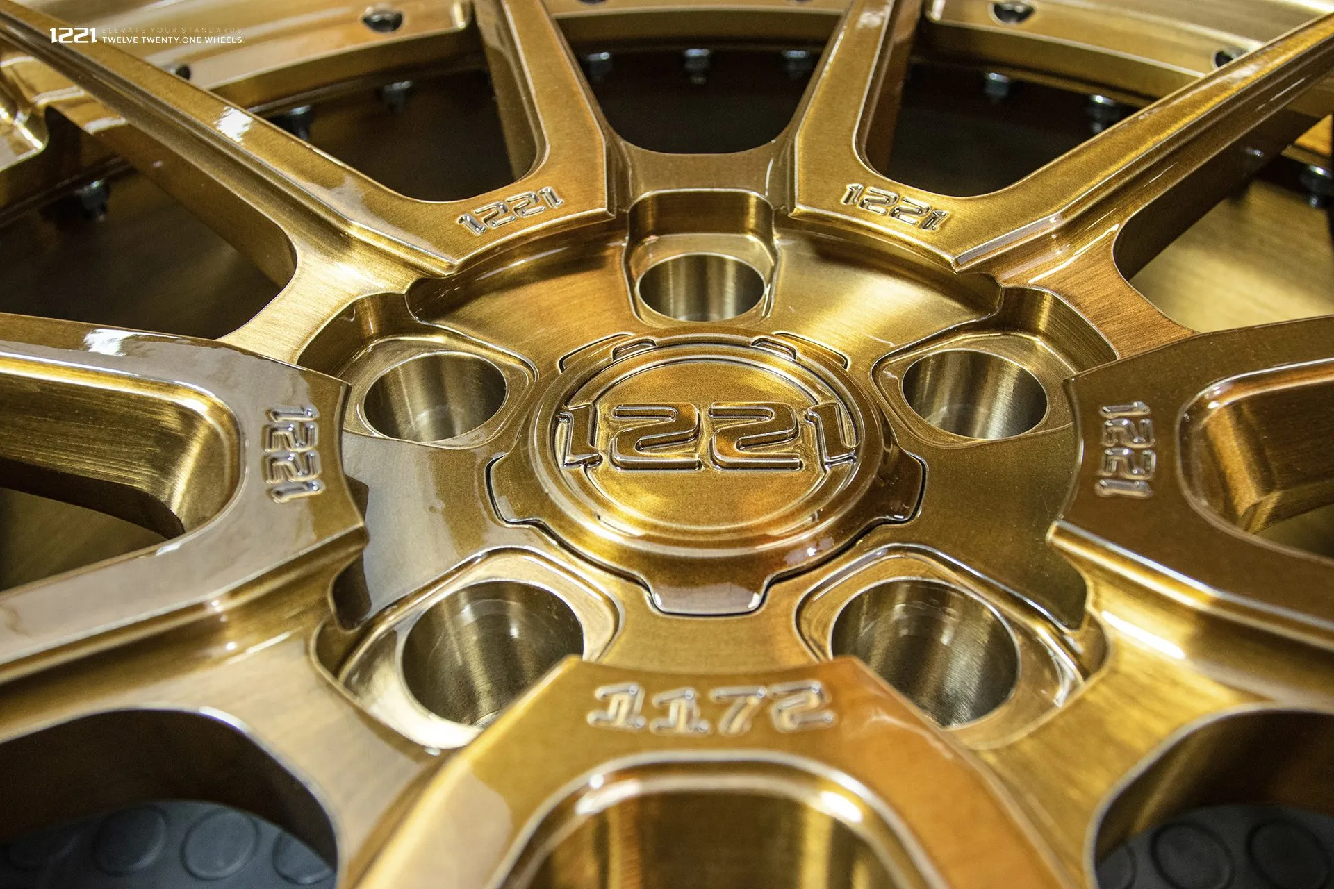 1221 Wheels 0110 AP2 on Ferrari 488 GTB/Spyder — Brushed Gloss Bronze (05)
