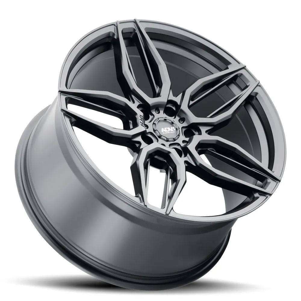 ADV.1 ADV005 FlowSpec Flow-Formed Wheel in Satin Black — 3/4 side profile view