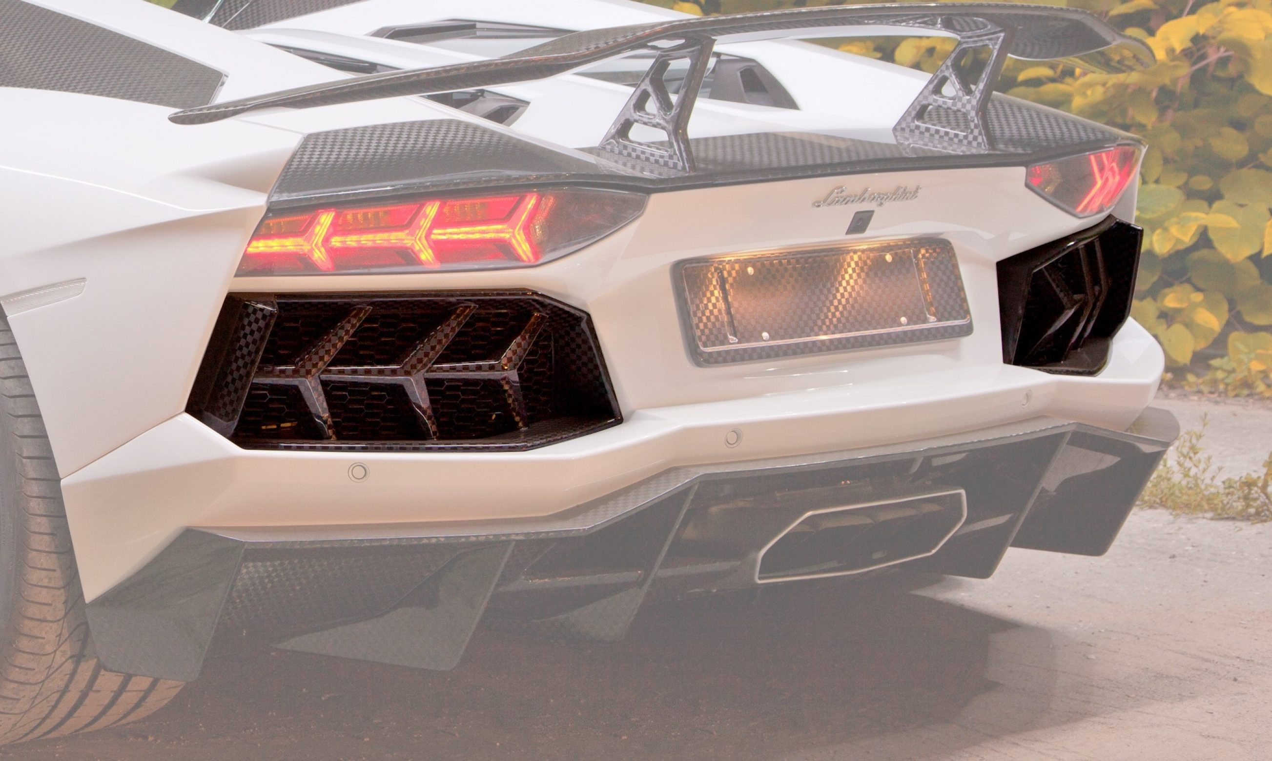 Rear bumper air outtake cover Carbon for Lamborghini Aventador