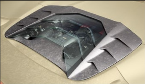 Engine bonnet for spider with glass panels Mansory Carbon for Ferrari 488 Siracusa 4XX