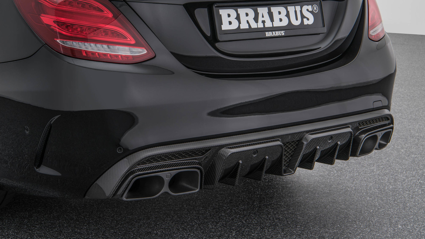 Sport exhaust system with actively controlled flaps Brabus Carbon for Mercedes C-class W 205 AMG C 63 until 07/2018