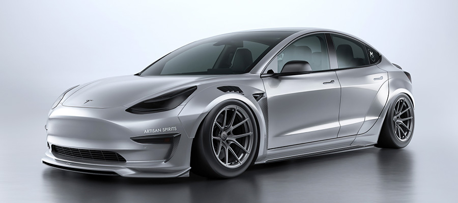 Check our price and buy Artisan Spirits body kit for Tesla 3 EVS