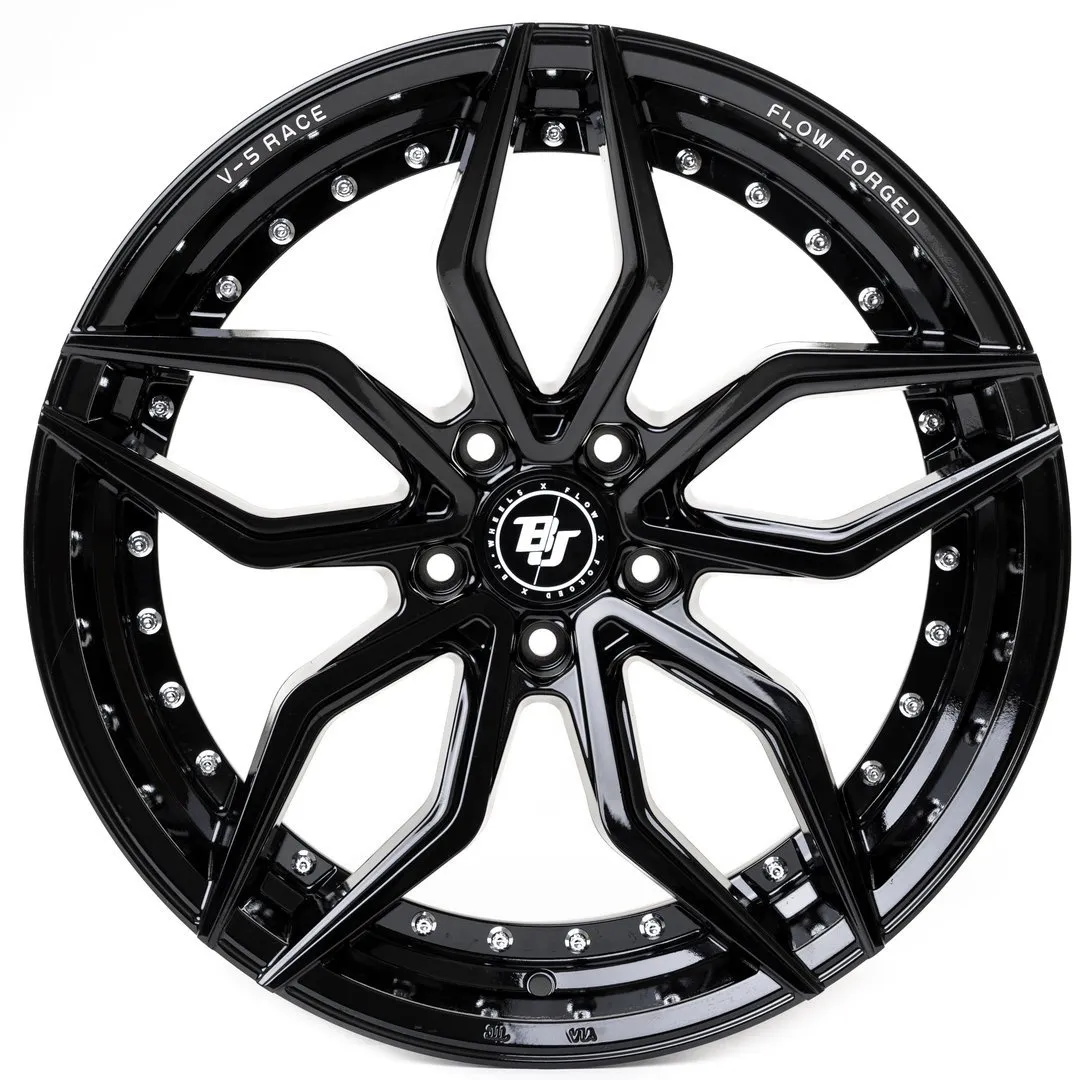 BJ Wheels V5-Race Flow-Formed — on-car side profile