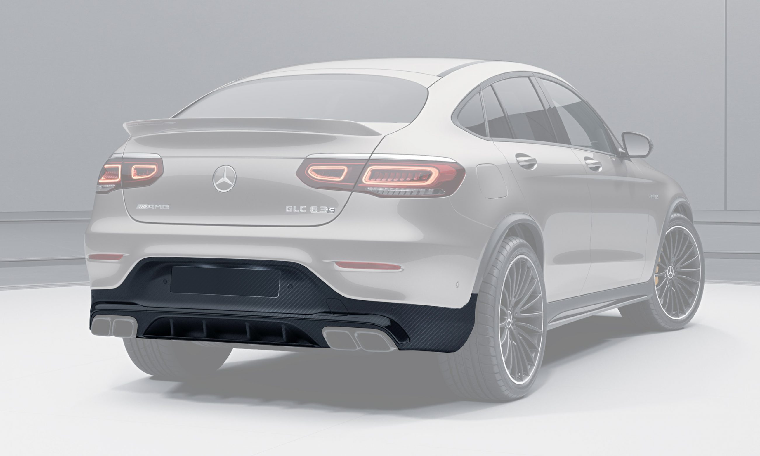 Rear Bumper Diffusor Design Carbon For Mercedes Glc Coupe Amg C