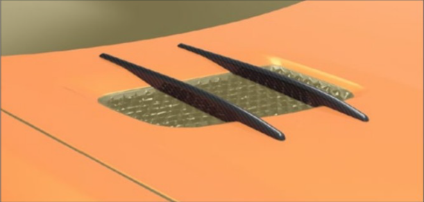 Splitter for OEM engine bonnet Mansory Carbon for Mercedes-Benz AMG GT S Coupe