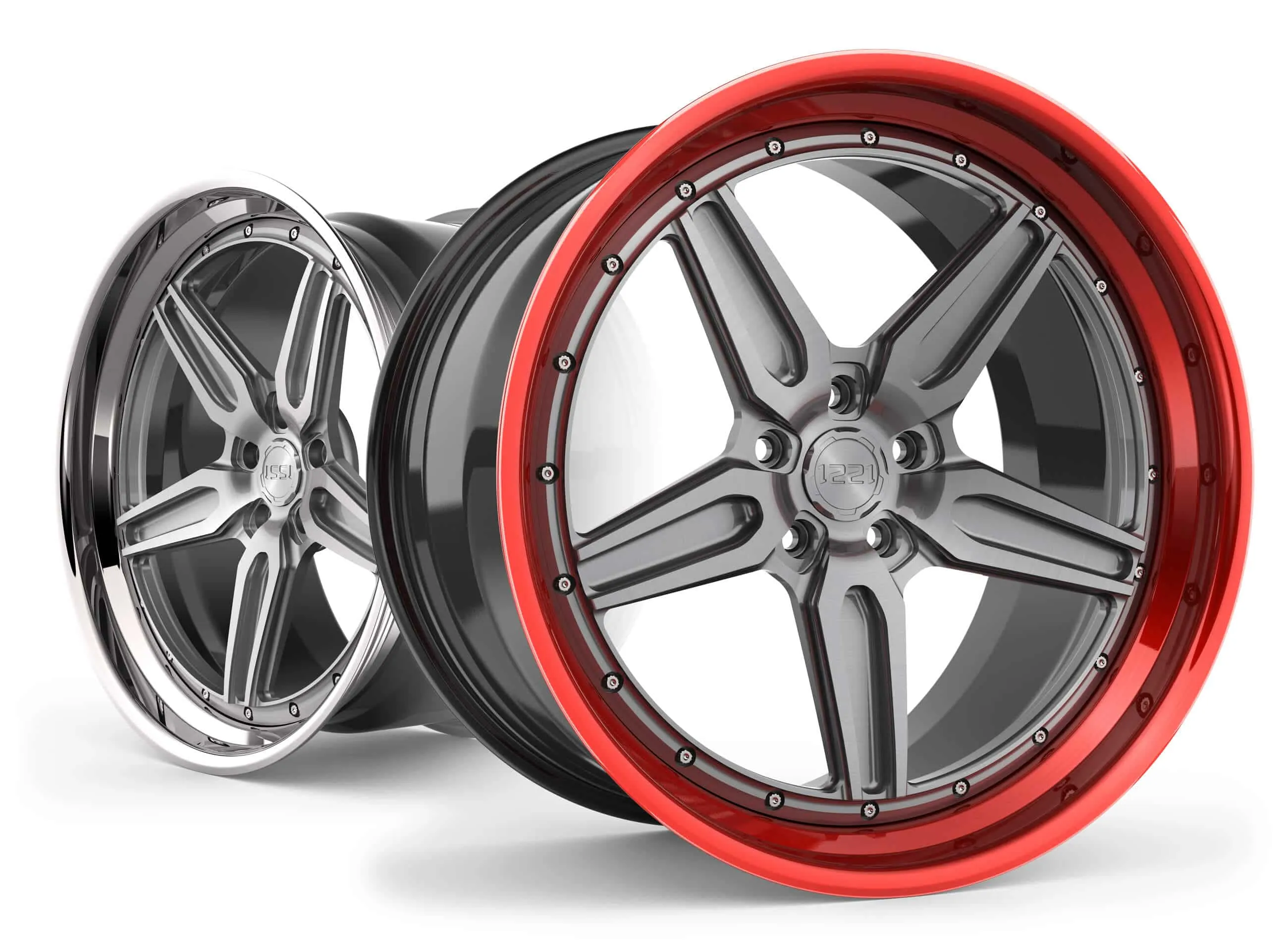 1221 Wheels 0551 AP3 SPORT3.0 Three-Piece Forged Wheel — front view