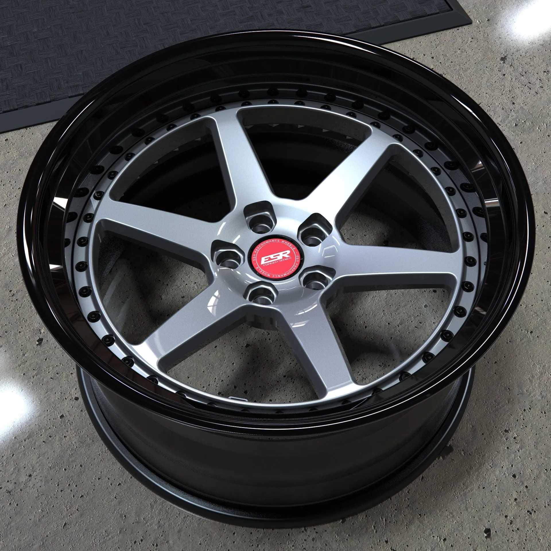 ESR ES6 3-Piece Forged Wheel — angled profile view