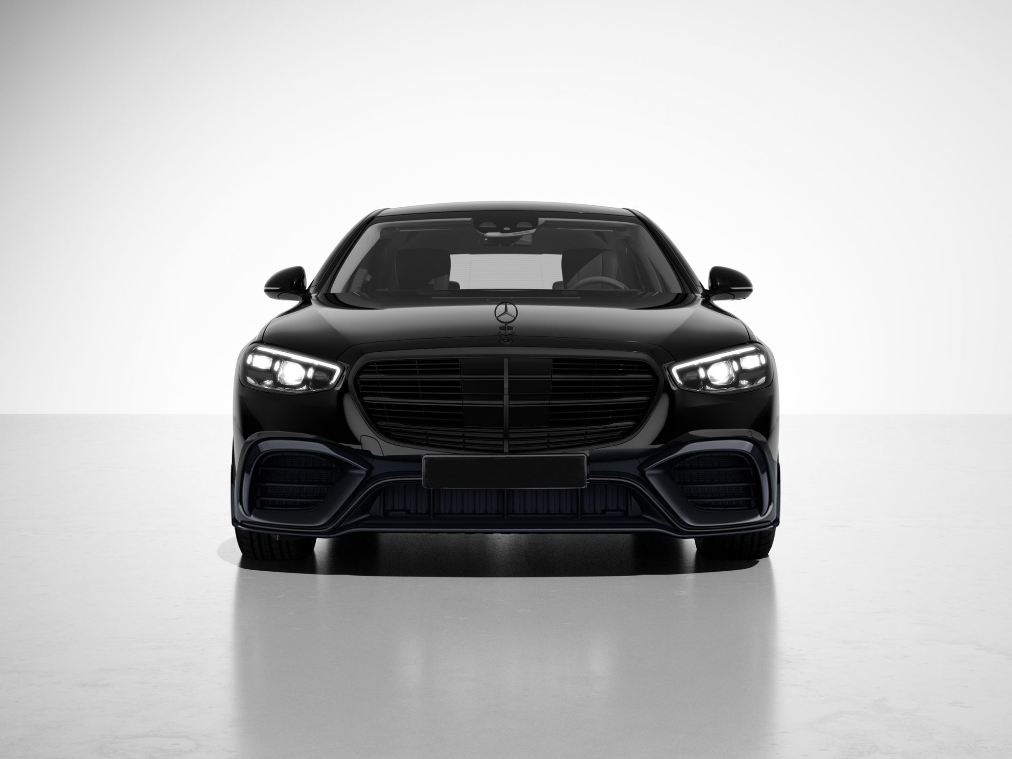 Front bumper eyelashes 73 AMG style Carbon for Mercedes-Benz S-class W223