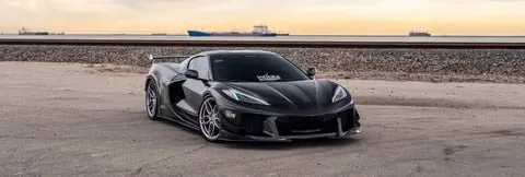 Black Chevrolet C8 Corvette on ADV.1 ADV005 FlowSpec Wheels