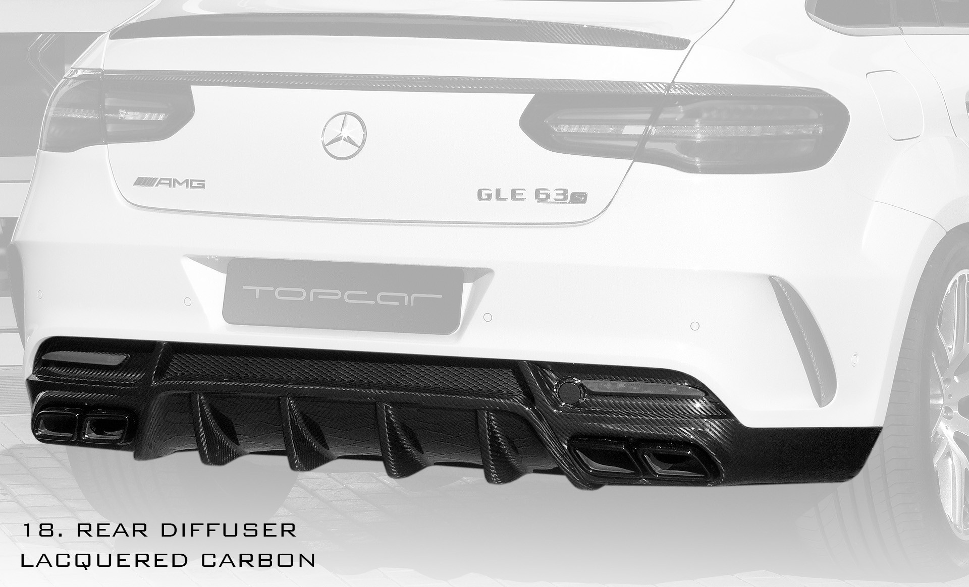 Rear bumper diffuser Lacquered carbon Topcar Design for Mercedes GLE ...