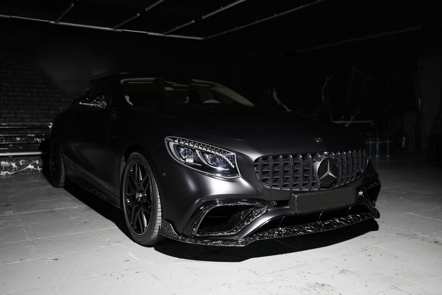 Front bumper lip Forged Carbon for Mercedes S-class Coupe C217 Restyling 